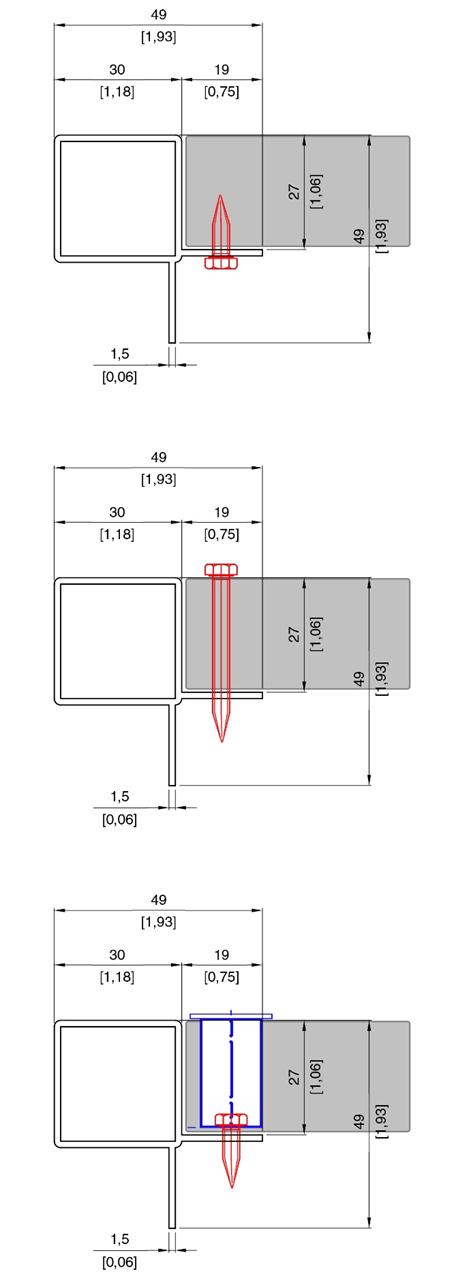 Attachment examples for Standard and Blunted 1″ panels
