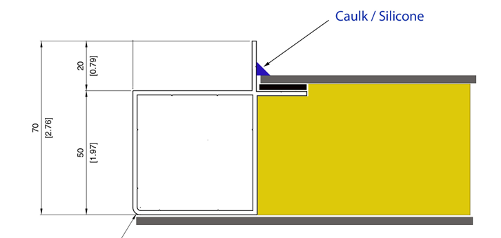 Floor or tread-plate skin placed on top of the flange