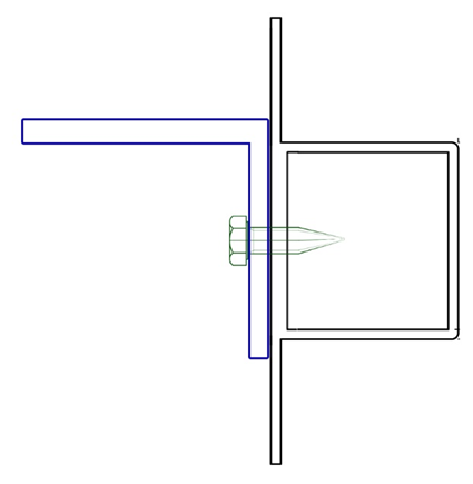 Example internal attachment to an intermediate profile
